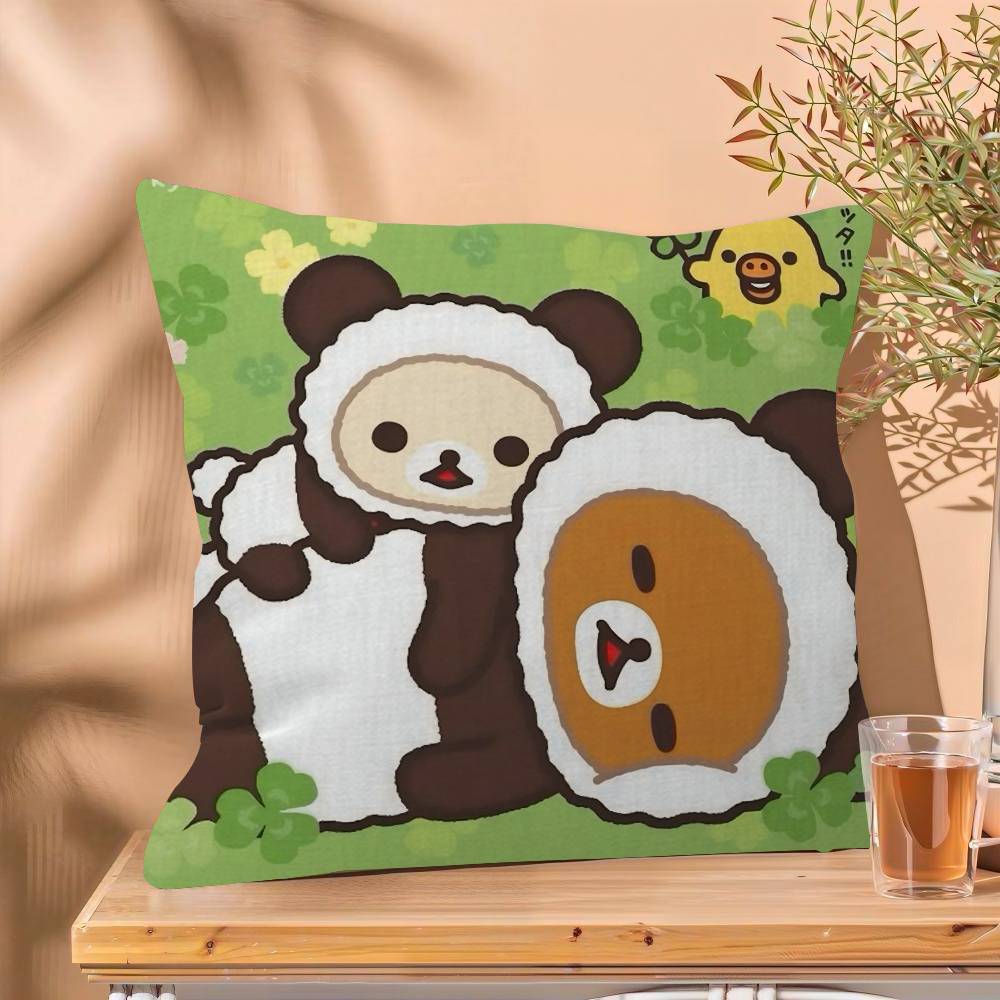 Милая мультяшная аниме наволочка для подушки Rilakkuma, чехол для подушки, декоративная наволочка для дивана в гостиной, домашний декор, на заказ