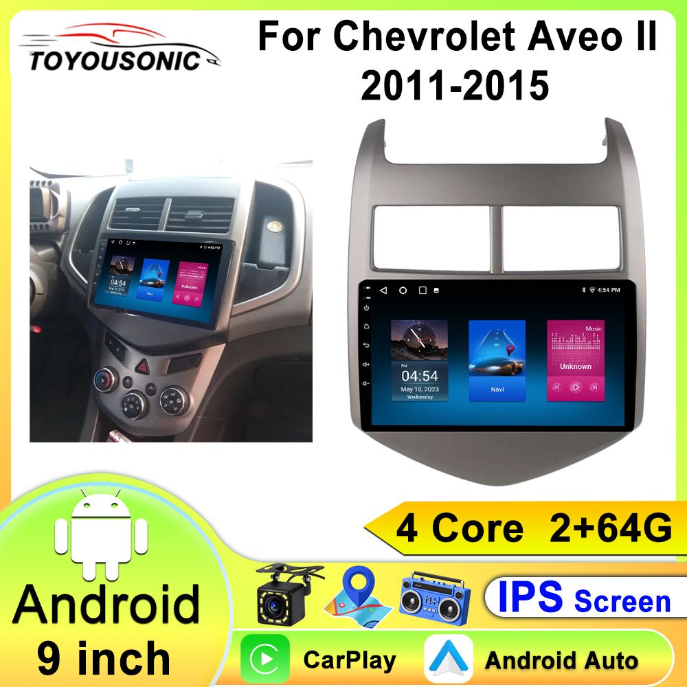 Android 13 CarPlay Авто Автомобильный Радио Мультимедийный Плеер Для Chevrolet Aveo 2 Sonic T300 2011-2015 Навигация GPS 2din Стерео Аудио