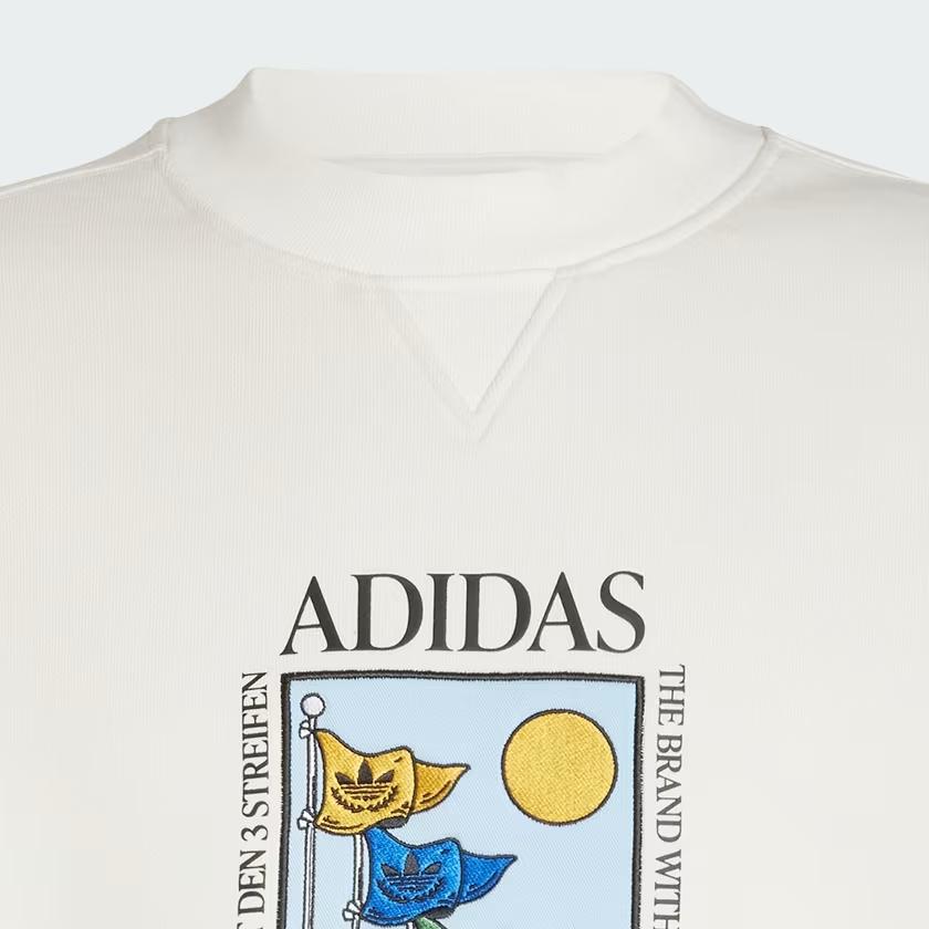 Adidas Originals Olpc Crew 2 Letter Print Soft Long Sleeve Sweatshirt Men Sweatshirt Off-White IX6745