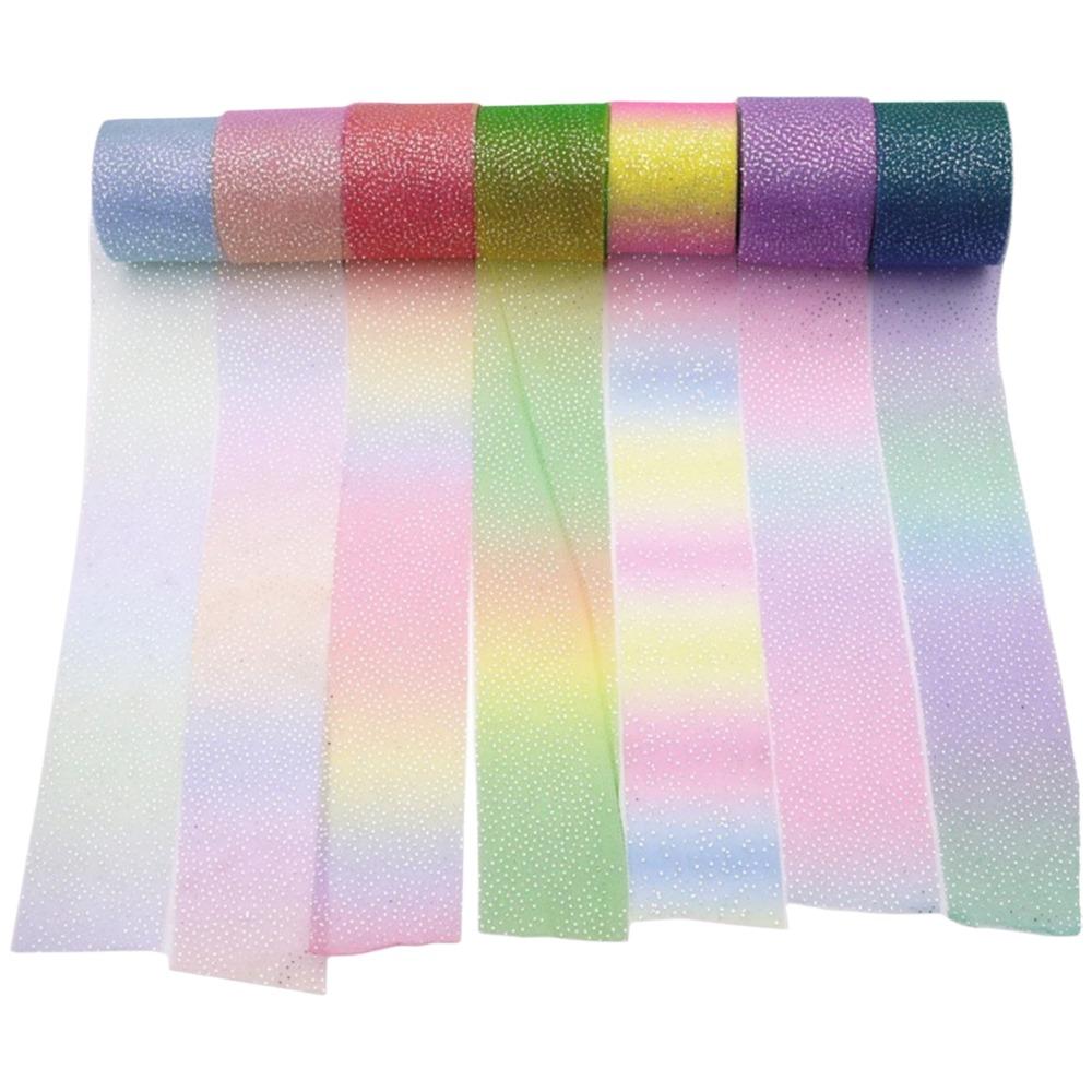 Silver Glitter Dot Headwear Organza Fabric DIY Bow Hair Accessory Gifts Packaging Material