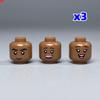 MOC Кубики Коричнево-коричневое выражение Лицо Черной Женщины Мужчины 4 см Фигурка Лицевые Аксессуары Собранные Строительные Блоки Игрушка Дети Пластиковая Кукла