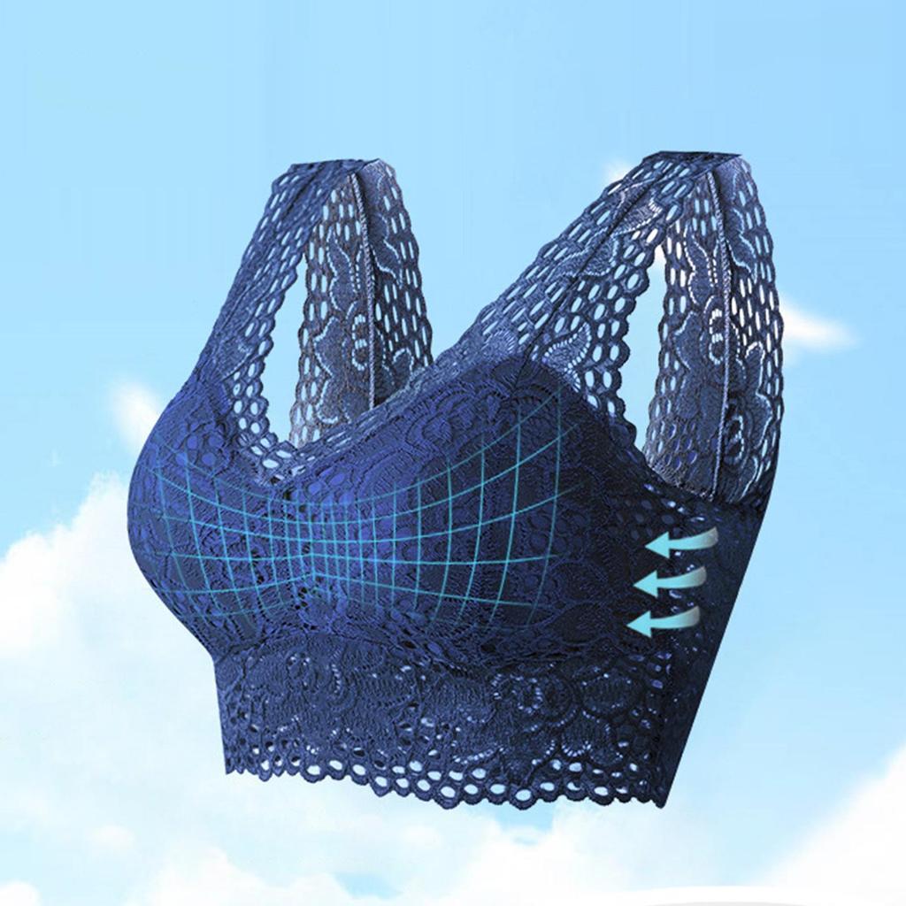 Женский бюстгальтер с кружевной цветочной вышивкой, широкий плечевой ремень, эластичный полые мягкие беспроводные мягкие дышащие пуш-ап, однотонное женское нижнее белье с V-образным вырезом