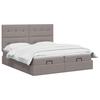 Ottoman Bed with Mattress and Headboard 2 Pieces Taupe Fabric