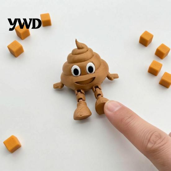 Забавный Офисный Гаджет 3D Печатная Фигурка Какашки, Сочлененная Мультяшная Поддельная Настольная Игрушка, Портативная Фигурка-Антистресс с Подвижными Суставами, Новинка-Прикол