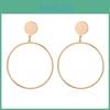 Trendsetting Large Alloy Hoop Earrings Simple Geometric Design For Women