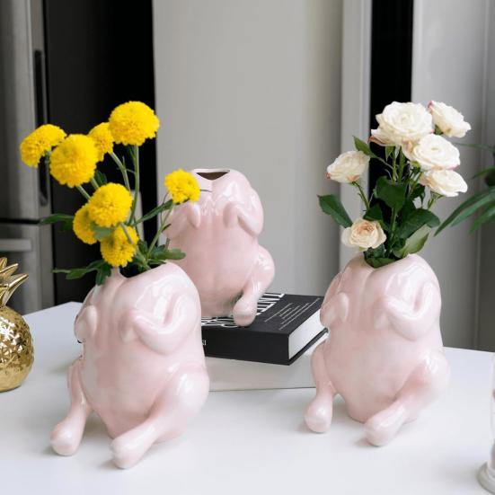 Ваза для индейки из смолы, горшок для цветов в форме индейки, настольная фигурка на День благодарения