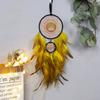 Желтые Перья Хрустальное Древо Жизни Ловец Снов Настенные Украшения Подвески для Комнаты Домашний Декор Ручной Работы Музыка Ветра Подарки