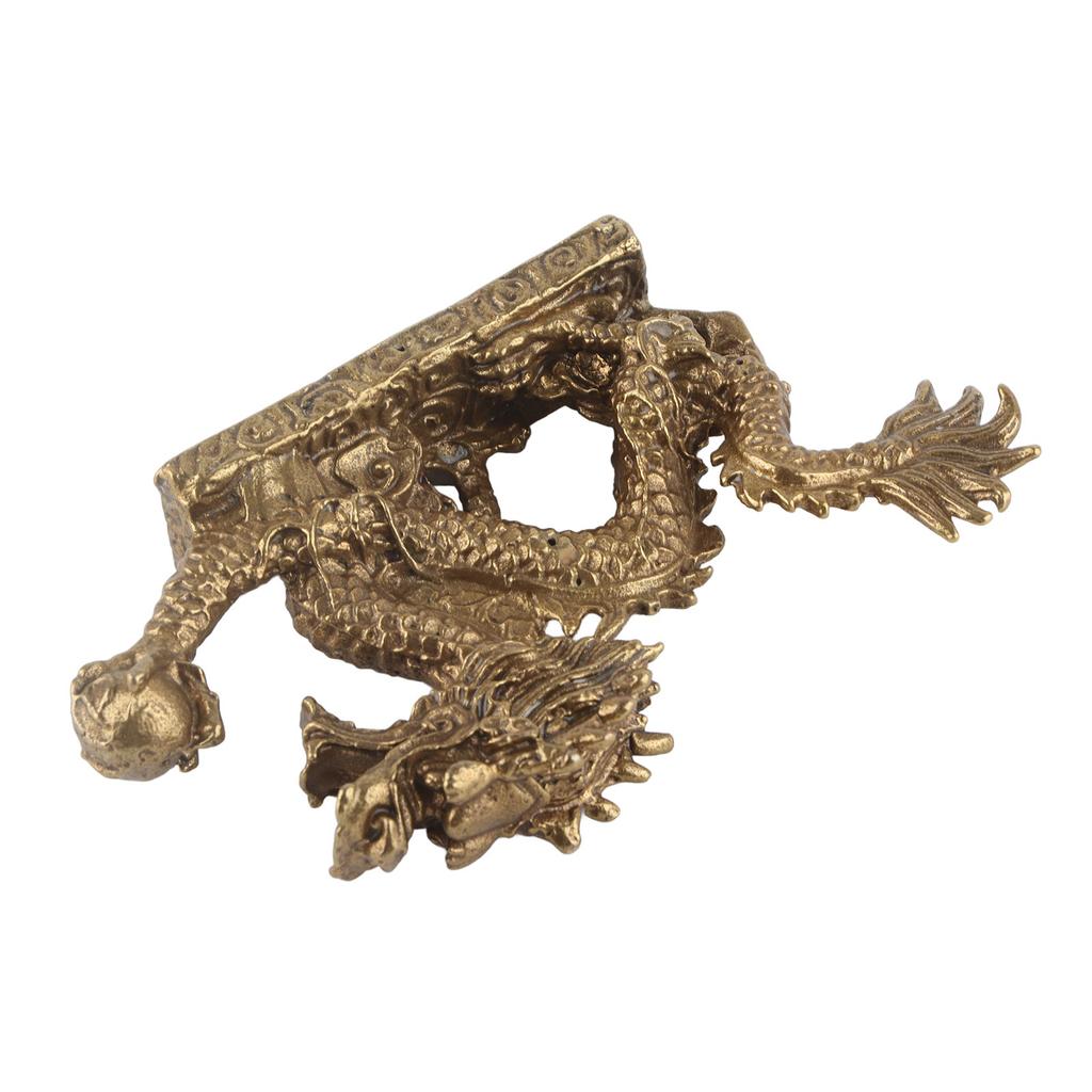 Brass Good Luck Dragon Ornaments Craft Home Office Desktop Decorations Collection Gift
