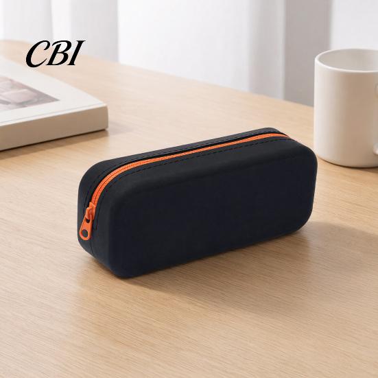 Flexible Silicone Stationery Pouch Pencil Case, Soft Pen Bag, Makeup Pouch, Cosmetics Storage Shockproof Case Solid Color Bag for Students,