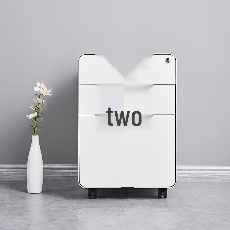 Mobile Three-Drawer Metal File Cabinet with Lock for Under-Desk Office and Printer Storage