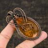 Natural Baltic Amber Gemstone Handmade Copper Wire Wrap Pendant 3.03" V0g66