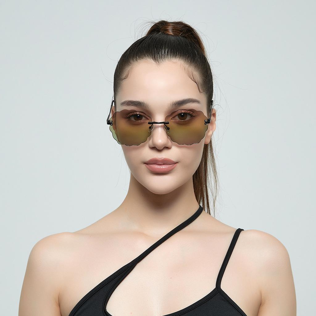 Солнцезащитные очки Cloud Rimless, женские волнистые солнцезащитные очки, мужские очки