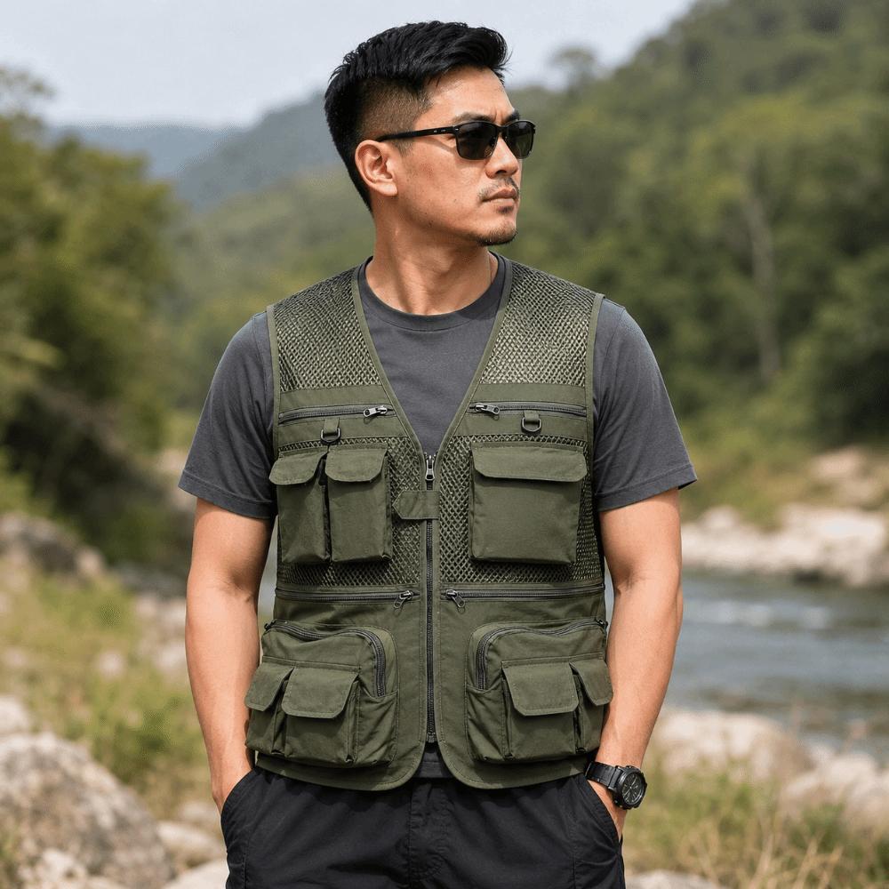 Breathable Mesh Travel Vest Lightweight Outdoor Vest Durable Fishing Vest Safari