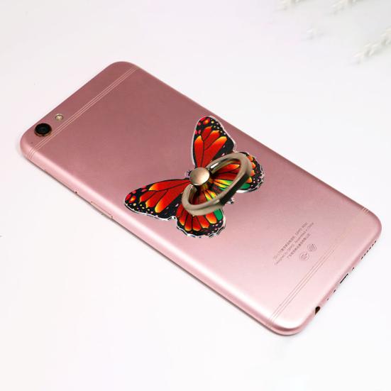 Самоклеящийся цветной держатель для телефона с гладким краем на 360 градусов и цветным кольцом для мобильного телефона с металлической ручкой-подставкой без бабочек