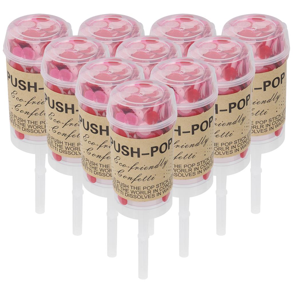 10Pcs Push Pop Confetti Poppers Cannon Wedding Graduation Gender Reveal Birthday Party Supplies