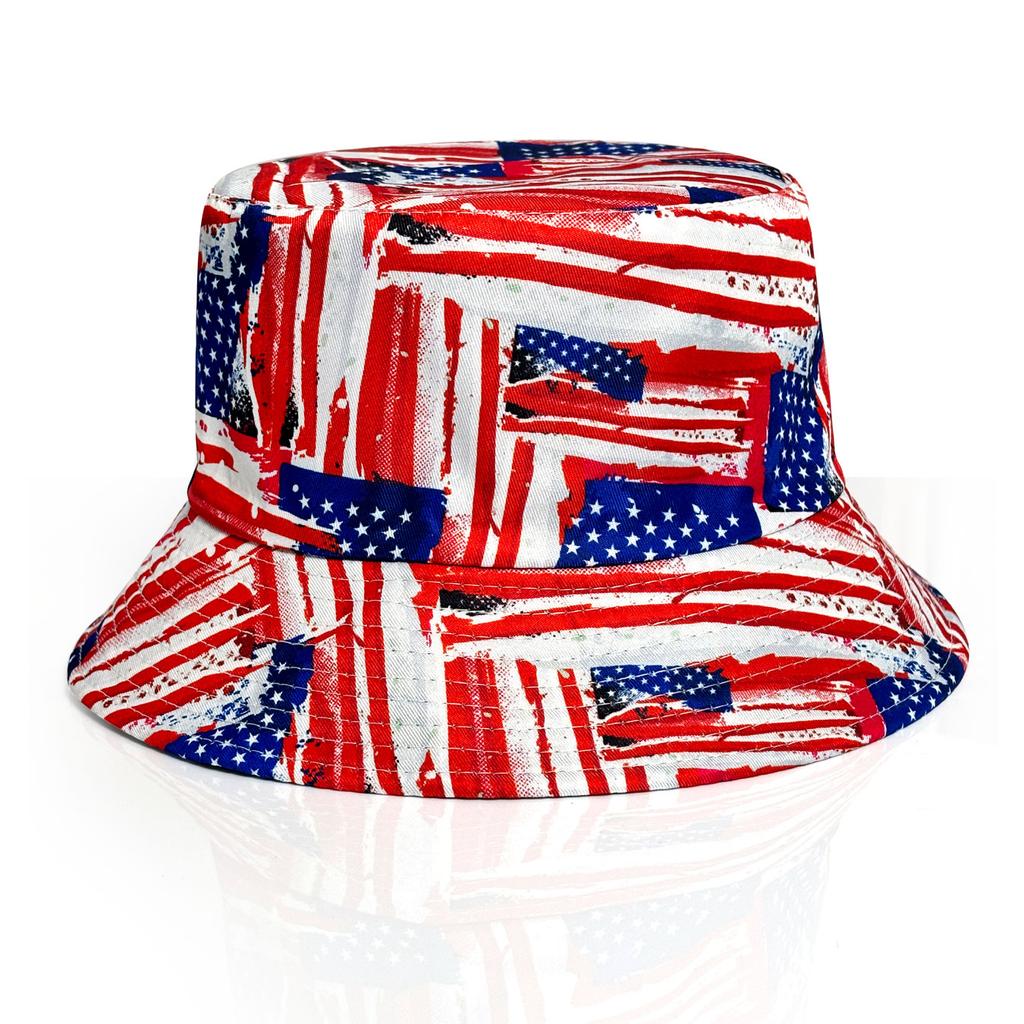 Patriotic American Flag Bucket Hat, Reversible, Casual Style, Foldable, Suitable for Independence Day and Everyday Use,