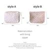 Cute Pink Women's Cosmetic Bag Make Up Case Quilted Cotton Travel Storage Bags Portable Wash Bag Clutch Purse Handbags Mommy Bag