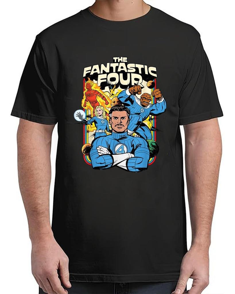 Fantastic Four: First Steps Retro Planets Team T-Shirt For Unisex S-4XL