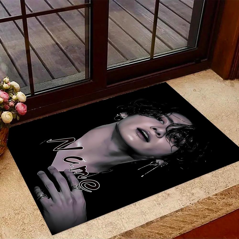 Bold Unique Style Customizable Name Carpet Design for Entryway Kitchen Foyer Decorate room Anti-slip Rug Anime Office Decor Best for Christmas