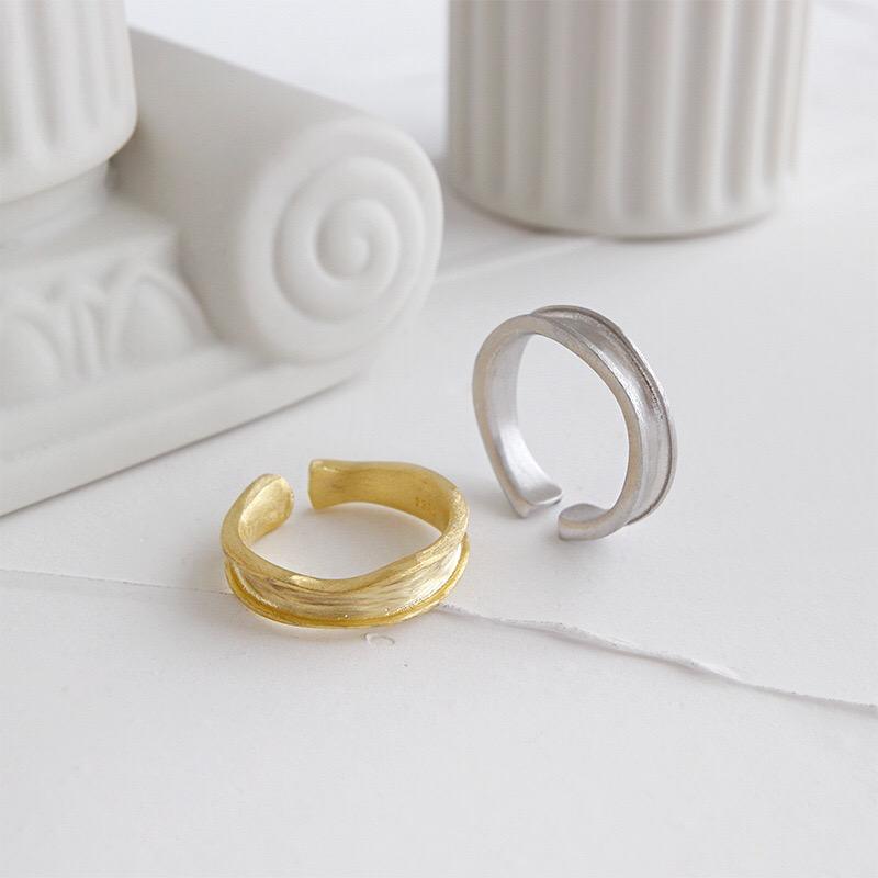 Xiaomi Silver Color European and American jewelry simple irregular concave-convex ring fashion tide flow open ring