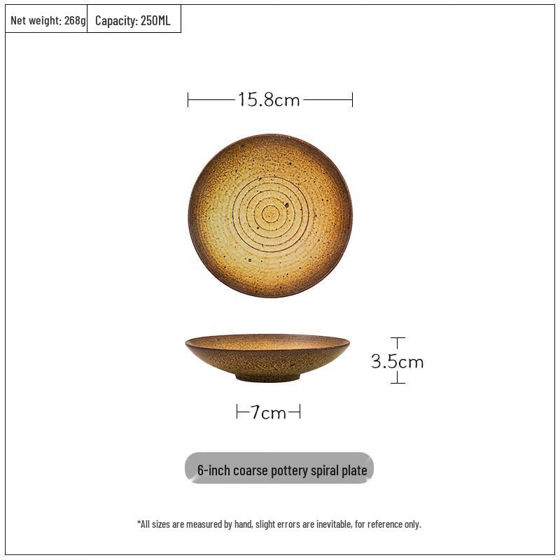 Japanese Style Coarse Pottery Dinner Plate