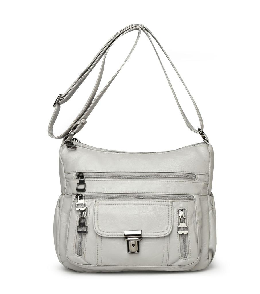 Genuine Leather Texture Bag Large-capacity Practical Single-shoulder Crossbody Bag Middle-aged Woman's Bag Mother's Bag