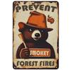 Warning Metal Tin Signs Plaque Prevent WildFires Wall Decoration Vintage Iron Painting Art Posters for Forest Home Cafe Club Bar