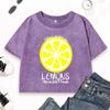 When Life Gives You Lemons Ask For Salty Tequila Woman Washed T-Shirt Slim Clothes O-Neck Crop T Shirt Soft Cotton Top
