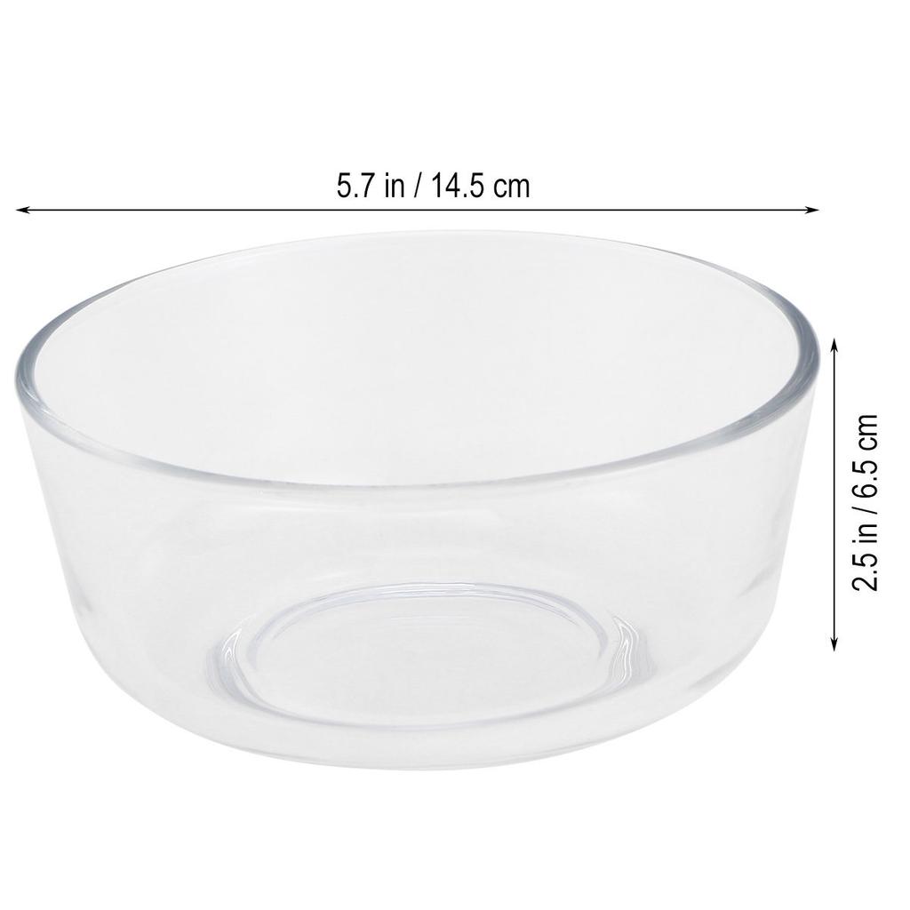 1Pcs 6 Inch Clear Glass Bowl Multi Use Salad Fruit Dessert Serving Bowl Wide Rim Ergonomic Design for Parties Patio Poolside