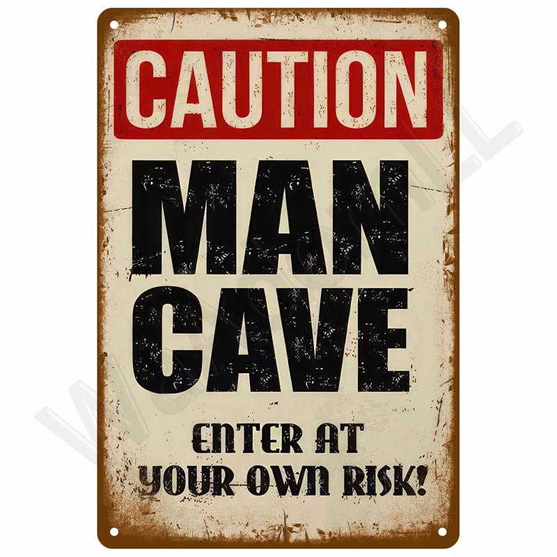 High Definition Tin Metal Sign Wall Art Vintage Retro Assorted Humorous Warning Signs Collection Featuring VelociraptorFre
