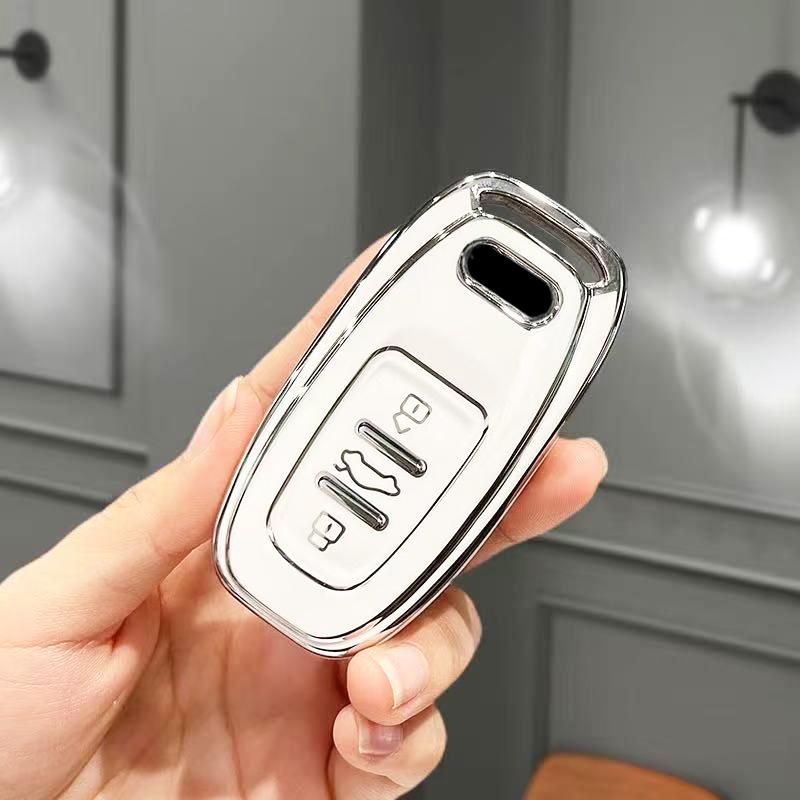 Автомобильный чехол-брелок держатель Мягкий ТПУ чехол для ключа с дистанционным управлением автомобиля Для A4 A5 A6 A7 A8 Q8 Q5 S6 S7 S5 S4 RS6 RS7 TT Аксессуары