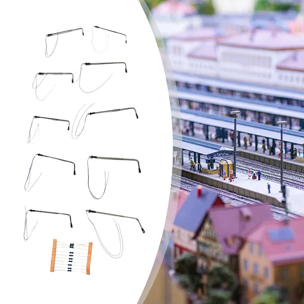 10 шт. OO масштаб HO масштаб фонарь современное уличное освещение уличный фонарь 10 см модель железных дорог для домашнего декора своими руками