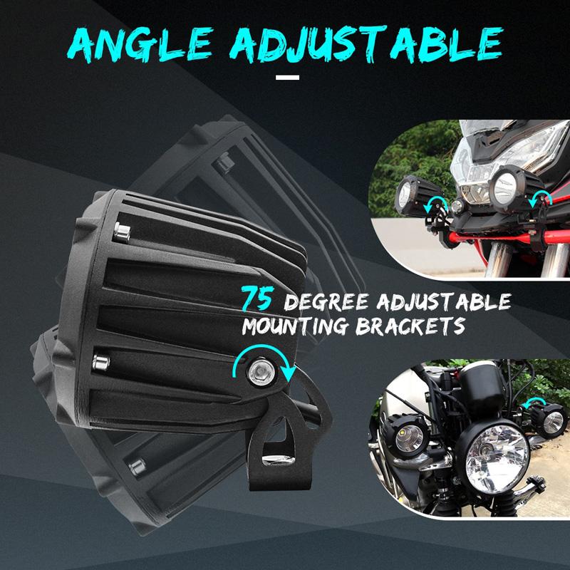 1/2 шт. светодиодная фара для мотоцикла, белая, желтая, противотуманная, дальнего света, вспомогательная лампа, универсальная