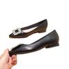 A Fashionable Autumn New Temperament Niche Women's Flat-soled Single Shoes Rhinestone Wedding Shoes Pointed Single Shoes Women