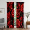 2 шт. - Элегантные шторы с цветочным принтом красных роз, шторы с кулиской для карниза, для спальни и гостиной, украшение дома, украшение комнаты