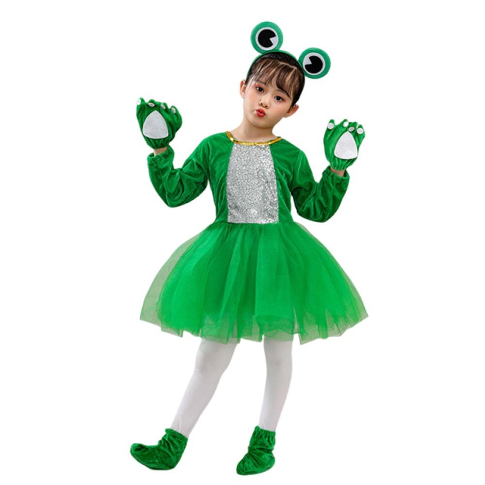 Cute Children Frog Costumes Green Cosplay Costumes Fashion Performance Clothes Kids Boys Girls