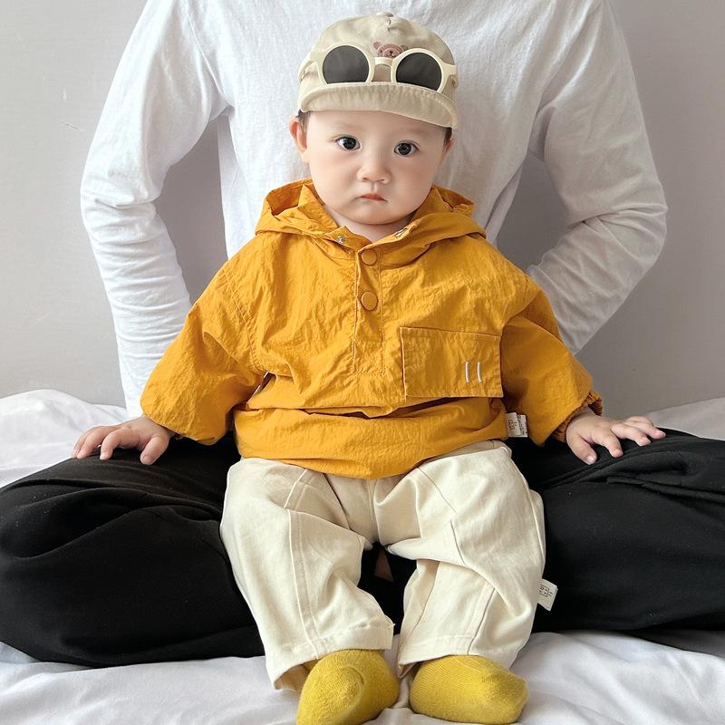 Baby Boy Early Autumn Clothes Infant Children Outdoor Hooded Jacket Spring Out Windproof Hooded Cardigan