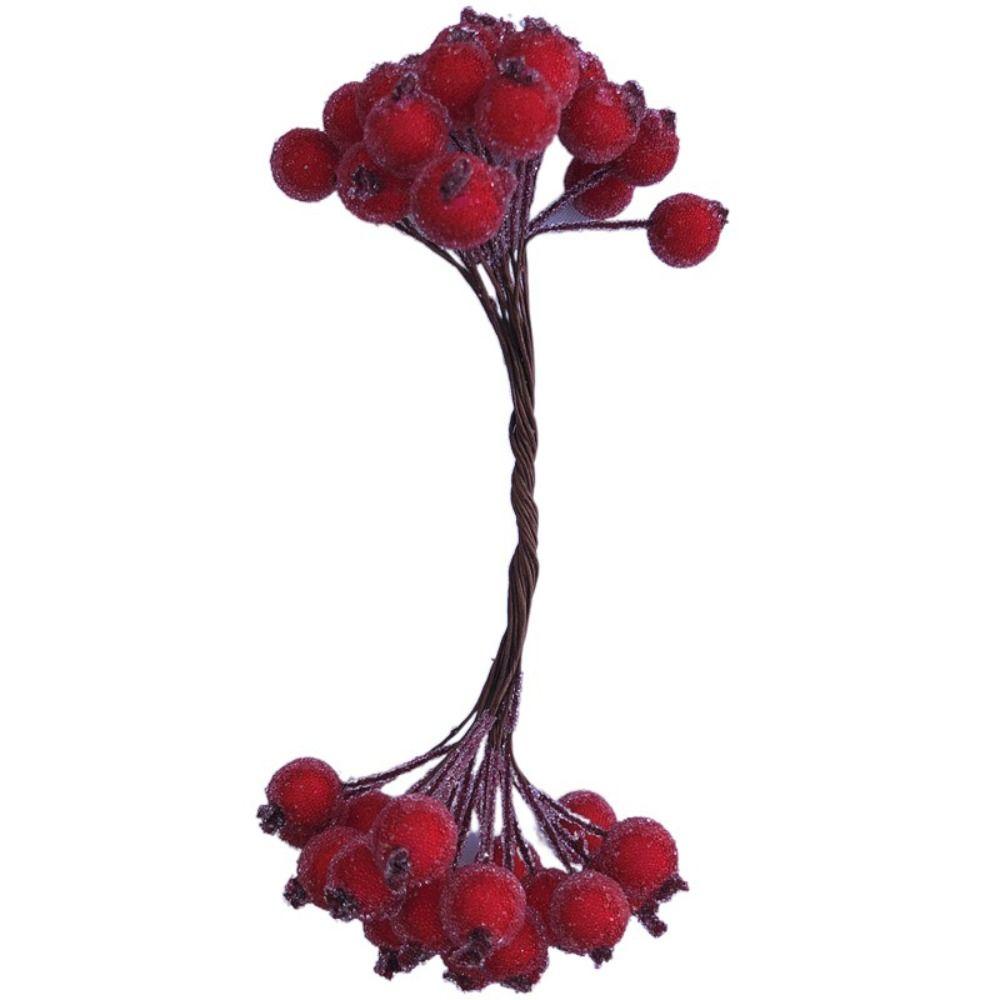 5 пучков гибких ягод, букет, тычинки, двойные головки, мини-искусственные фрукты, свадьба