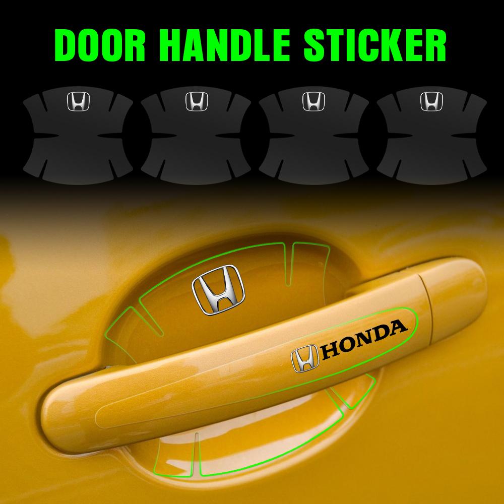AAAMB1 4/8Pcs Car Door Handle Bowl Scratch Protective Transparent Stickers Auto Exterior Accessories For Honda Civic XR-V HR-V CRV Fit