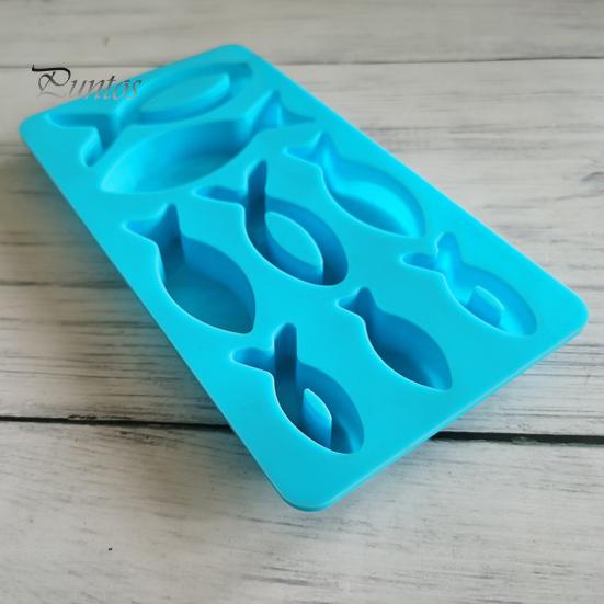 Ice Cube Tray Non Stick Flexible 8 Cavities Animal Fish Shape Chocolate Mold Baking Tool