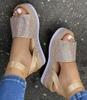 Platform Sandals Wedges Women's  Trend Shoes Summer Woman Elegant Heels Fashion Party Dress Stylish Girls Black Rhinestone