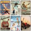Airplane Poster Metal Tin Signs Vintage Model Plane Meeting Aerien Metal Plate Wall Decor Bar Club Garage Home