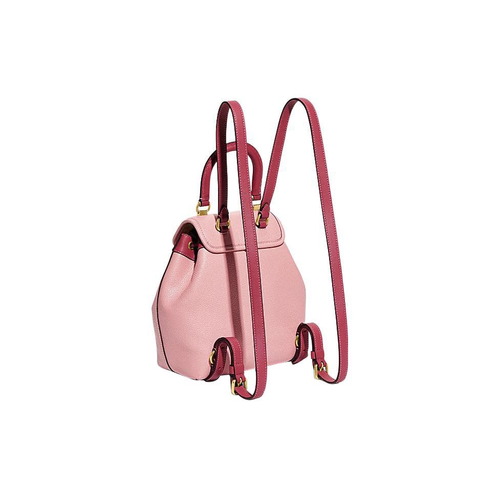 Coach Riya 23 Drawstring Closure Leather Backpack Medium Women backpack Pink CH588-B4VI6