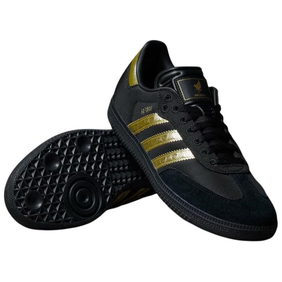 adidas Кроссовки Samba OG 2025 Mexico Kit Unisex Black Core-Black Gold-Metallic JH5656