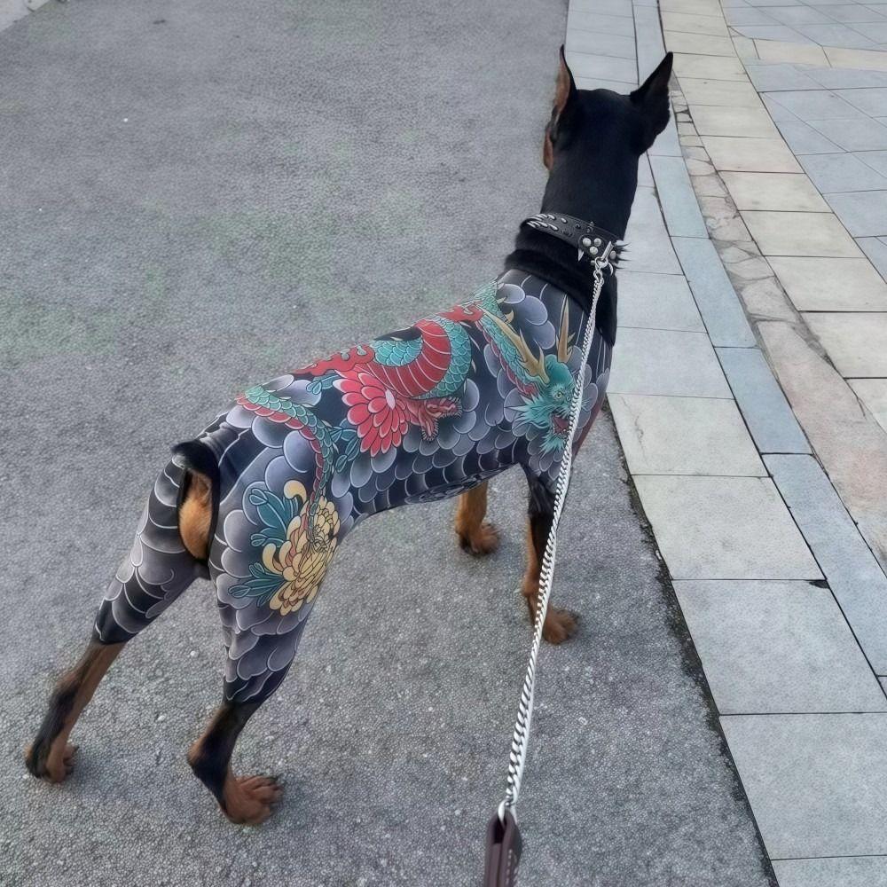 Four Seasons Pet Tattoo Vest Funny Pet Clothes Creativity Dog Cat Tattoo Jacket  For Pet S To 6XL