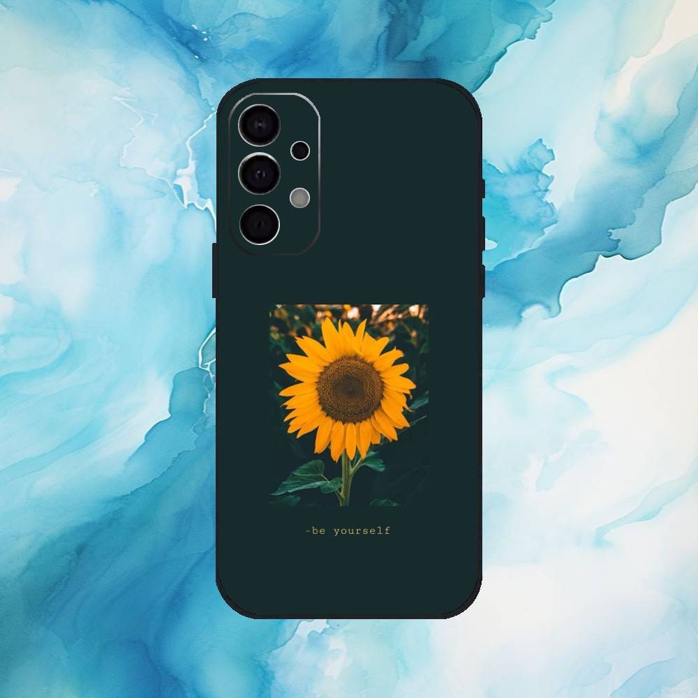 Beautiful S-Sunflower Phone Case For Samsung Galaxy A73,A72,A71,A70,A53,A52,A51,Soft Silicone Black Cover