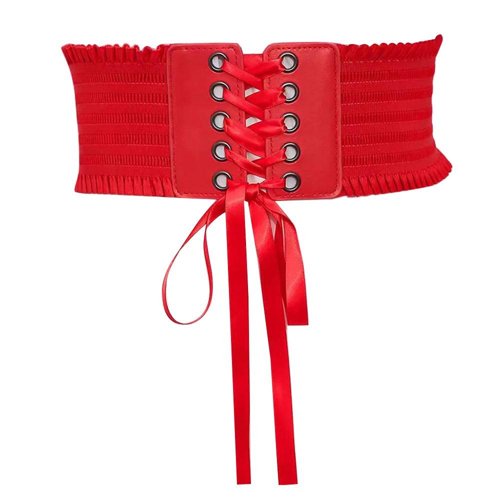 PU Leather Corset Waist Belt Stretchy Waist Bands Body Shapewear  For Skirts Dress Top Clothes