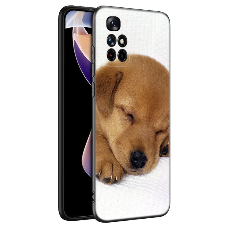 Милый щенок черный силиконовый чехол для телефона Xiaomi Redmi Note 10 11 11S 12 13 4G 8 9 11T Pro 5G Plus 8T 9S 10S 12S