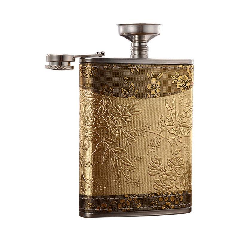 Portable Liquor Whiskey Alcohol Flagon Stainless Steel Hip Flask Wine Bottle