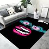 3D HD Printing Neon Graffiti Printed Carpet Non-Slip Rug Black Home Decor Rug Carpet for Living Room Bedroom Dining Office Gift